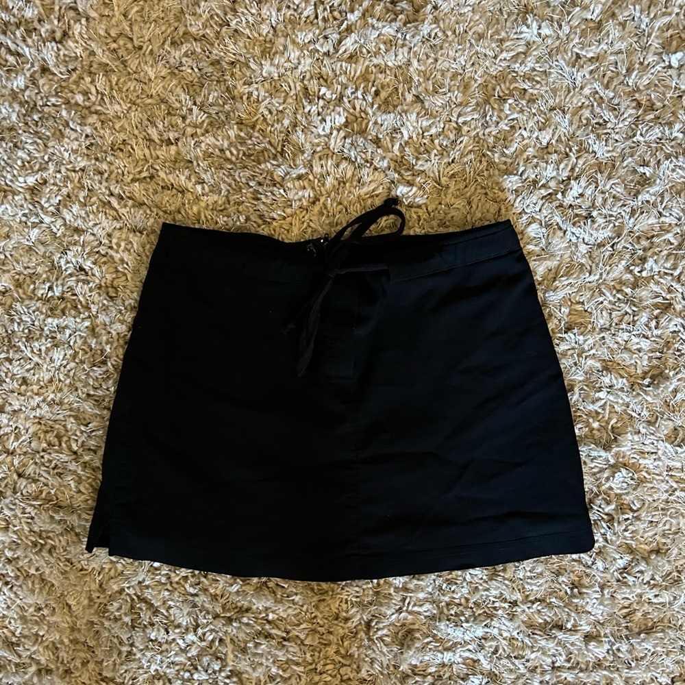 Black Mini Skirt with Tie Waist